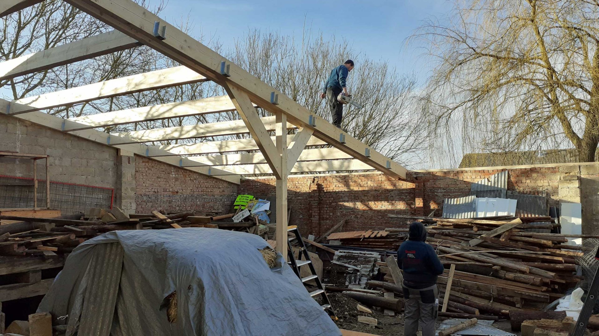 Openlucht podium opbouw