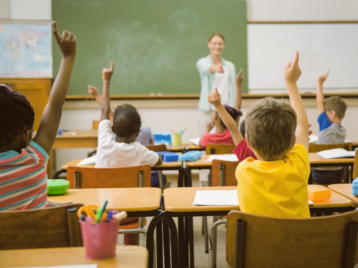 view of a classroom with kids