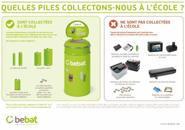 Affiche - Quelles piles collectons-nous à l'école ?